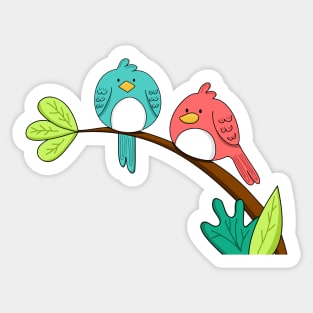 Lovely Bird Branch Hand Drawn Sticker